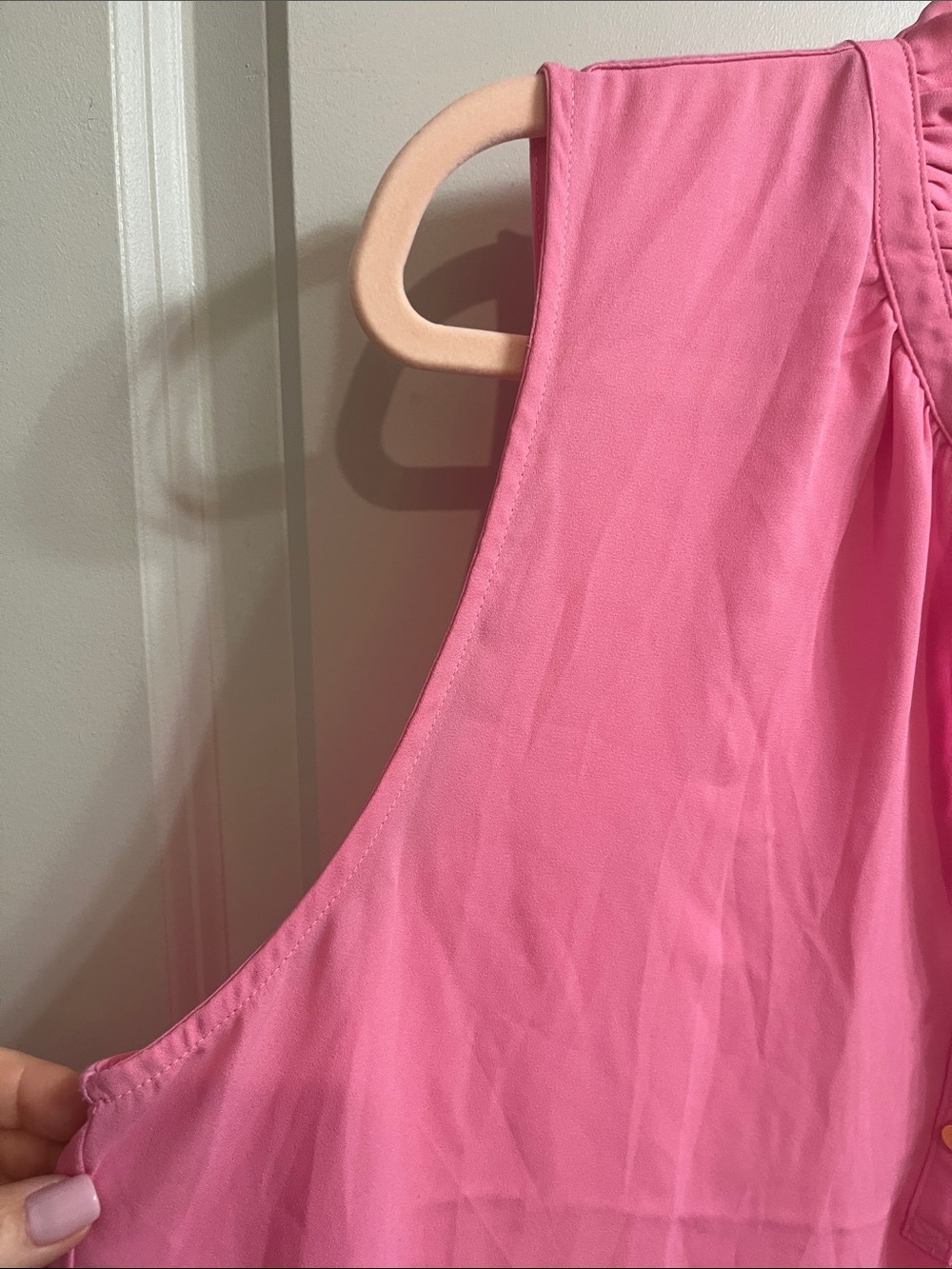 LOFT Pink Ruffle Neck Sleeveless Shell - Picture 4 of 14